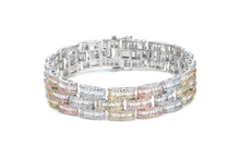 Load image into Gallery viewer, 14mm Tri-Color Iced Baguette Bracelet