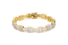 Load image into Gallery viewer, 9mm Gold Iced Baguette Bracelet
