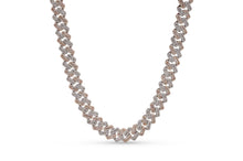 Load image into Gallery viewer, 12mm Iced White + Rose Gold Cuban Chain