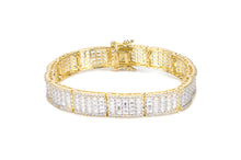 Load image into Gallery viewer, 11mm Gold Iced Baguette Bracelet
