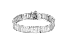 Load image into Gallery viewer, 11mm White Gold Iced Baguette Bracelet