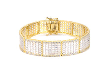 Load image into Gallery viewer, 16mm Gold Iced Baguette Bracelet