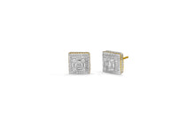 Load image into Gallery viewer, Square Baguette Cluster Earrings