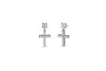 Load image into Gallery viewer, White Cross Stud Earrings