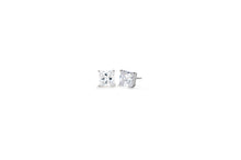 Load image into Gallery viewer, Medium Princess Cut Stud Earrings