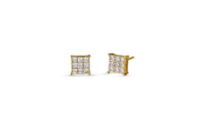 Load image into Gallery viewer, Gold Square Princess Cut Earrings