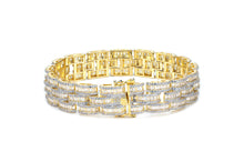 Load image into Gallery viewer, 14mm Gold Iced baguette Bracelet