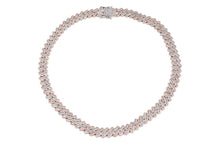 Load image into Gallery viewer, 12mm Iced White + Rose Gold Cuban Chain
