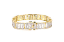 Load image into Gallery viewer, 11mm Gold Iced Baguette Bracelet