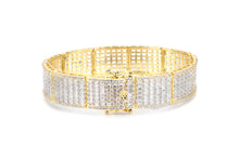 Load image into Gallery viewer, 16mm Gold Iced Baguette Bracelet
