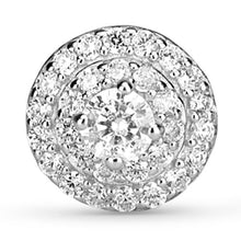 Load image into Gallery viewer, White Round Cut Cluster Stud Earrings