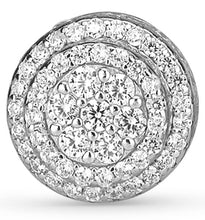 Load image into Gallery viewer, White Gold Round Cluster Earrings
