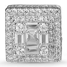 Load image into Gallery viewer, White Square Baguette Cluster Earrings