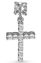 Load image into Gallery viewer, White Cross Stud Earrings