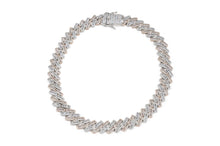 Load image into Gallery viewer, 16mm White + Rose Gold Iced out Baguette Cuban Chain