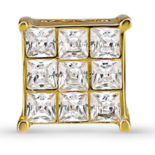 Load image into Gallery viewer, Gold Square Princess Cut Earrings