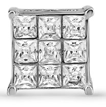Load image into Gallery viewer, White Square Princess Cut Earrings