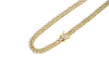Load image into Gallery viewer, 12mm Iced Gold Donut Baguette Cuban Chain