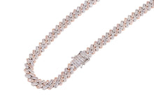 Load image into Gallery viewer, 12mm Iced White + Rose Gold Cuban Chain