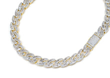 Load image into Gallery viewer, 14mm Gold Iced Out Baguette Chain