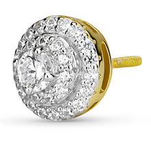 Load image into Gallery viewer, Gold Round Cut Cluster Stud Earrings