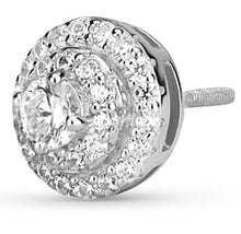 Load image into Gallery viewer, White Round Cut Cluster Stud Earrings