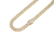 Load image into Gallery viewer, 16mm Iced Gold Baguette Cuban Chain