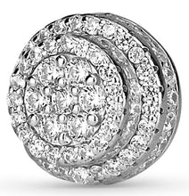 Load image into Gallery viewer, White Gold Round Cluster Earrings