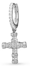 Load image into Gallery viewer, White Cross Loop Earrings