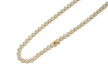 Load image into Gallery viewer, 7mm Gold Circle Flower Tennis Chain