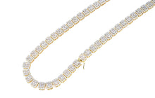 Load image into Gallery viewer, 9mm Gold Iced Baguette Tennis Chain