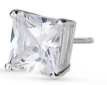 Load image into Gallery viewer, Large Princess Cut Stud Earrings