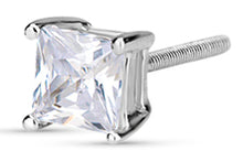 Load image into Gallery viewer, Small Princess Cut Stud Earrings