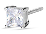 Load image into Gallery viewer, Ex-Small Princess Cut Stud Earrings