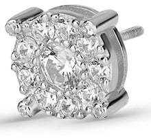 Load image into Gallery viewer, White 4 Prong Cluster Earrings