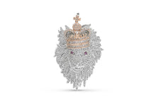 Load image into Gallery viewer, Lion with Rose Gold Crown Pendant