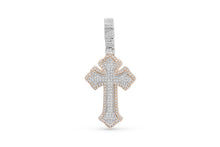 Load image into Gallery viewer, Rose and White Gold Cross Pendant